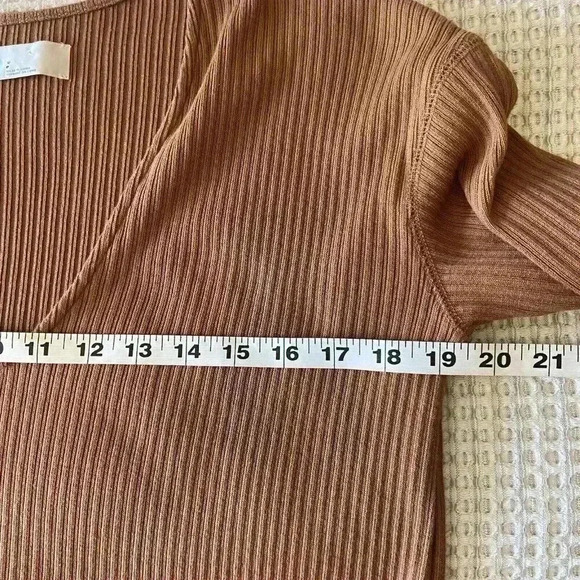 FREE PEOPLE Beach Phoenix Ribbed Mini Dress Size S Small Brown Coverup Vacation - Picture 9 of 10